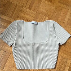 Babaton Cream Ribbed Women's Top